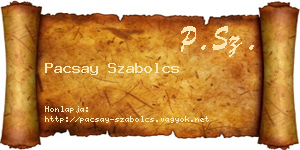 Pacsay Szabolcs névjegykártya