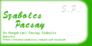 szabolcs pacsay business card